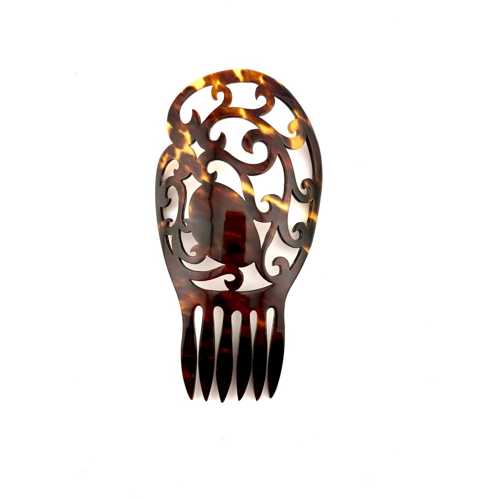 Antique Victorian Art Nouveau Faux Tortoiseshell Spanish Mantilla Hair Comb